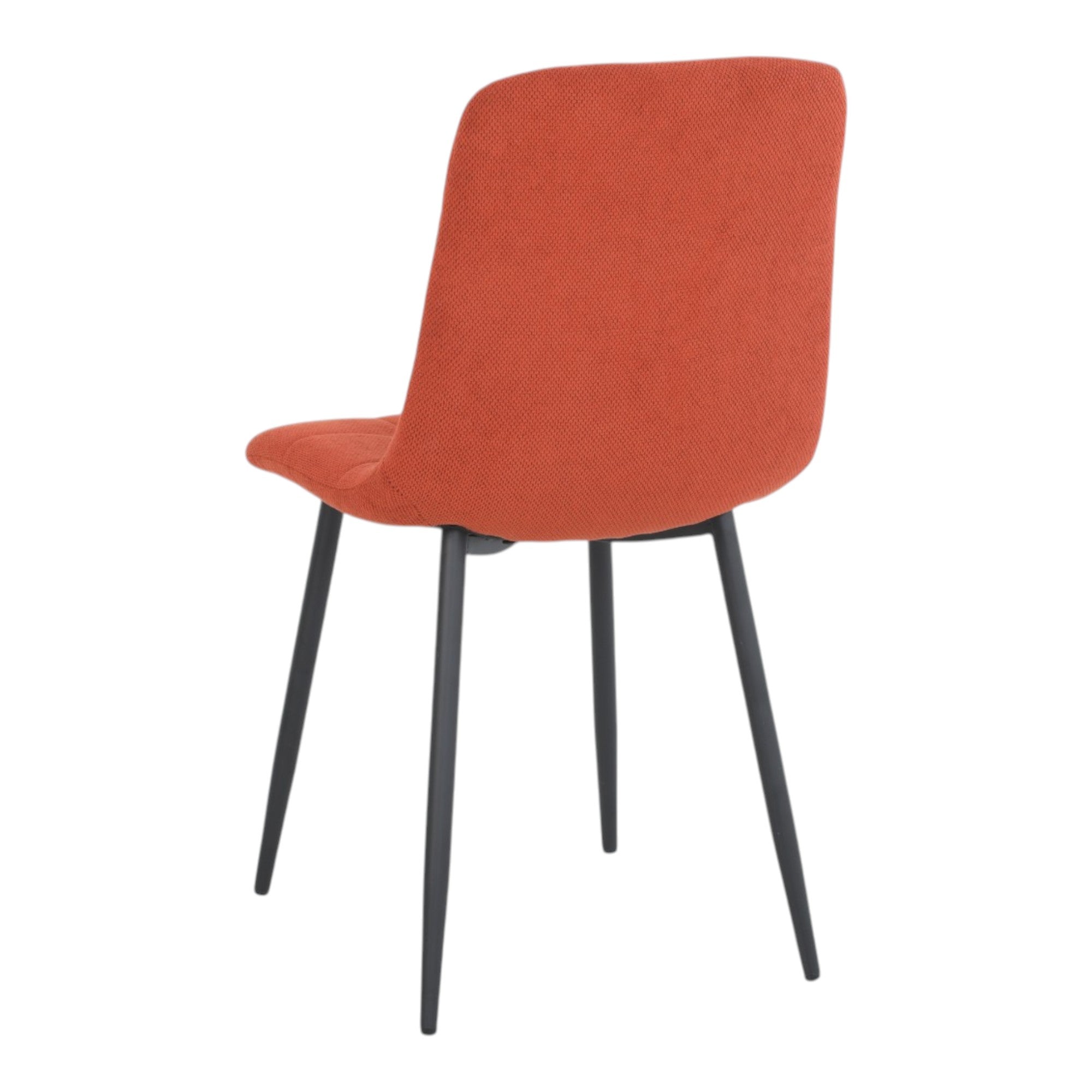 4 chaises tissu orange pieds métal noir - CLEO