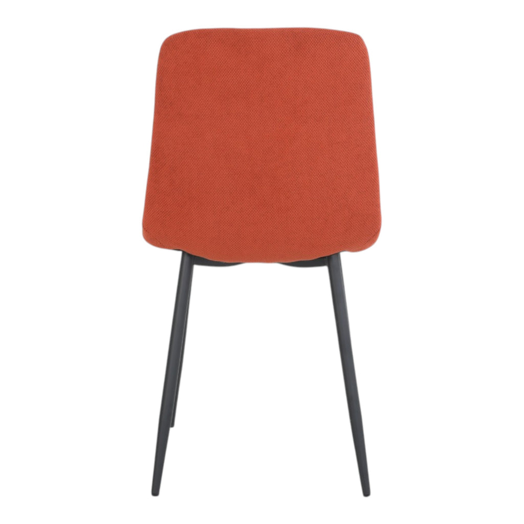 4 chaises tissu orange pieds métal noir - CLEO