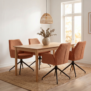Lot de 2 chaises avec accoudoirs pivotantes tissu orange - FITOUS II