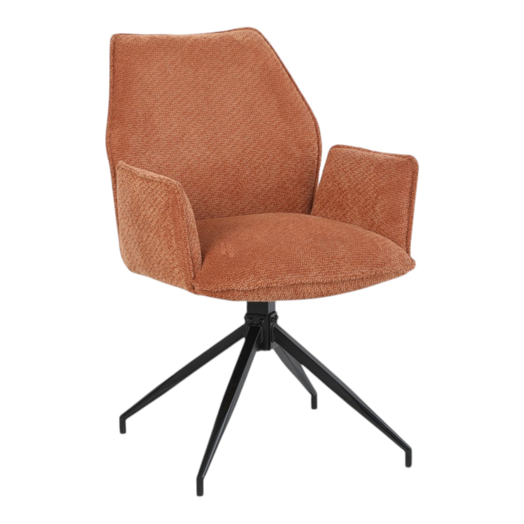 Lot de 2 chaises avec accoudoirs pivotantes tissu orange - FITOUS II