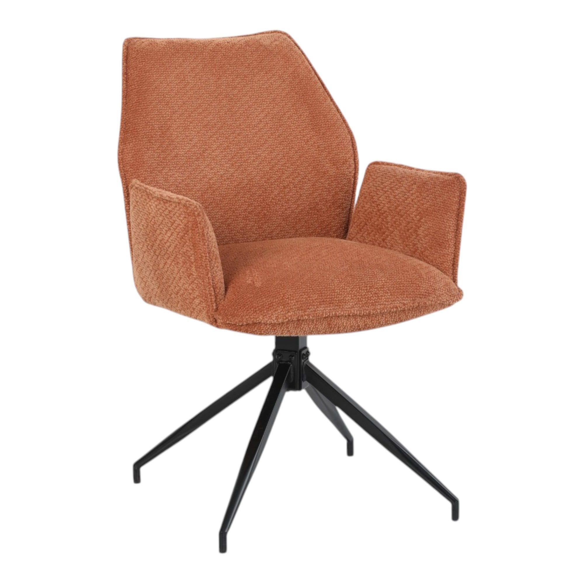 2 chaises avec accoudoirs pivotantes tissu orange - FITOUS II