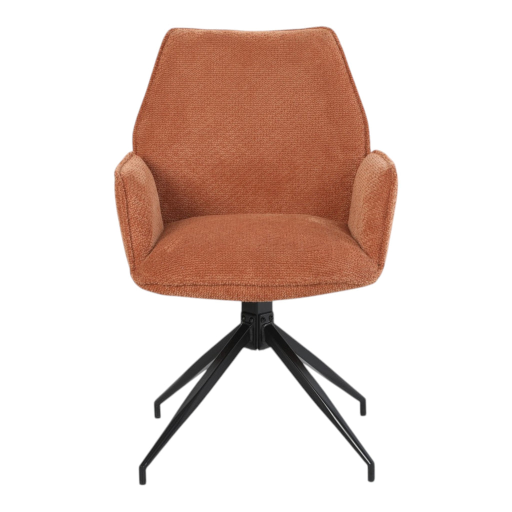 Lot de 2 chaises avec accoudoirs pivotantes tissu orange - FITOUS II