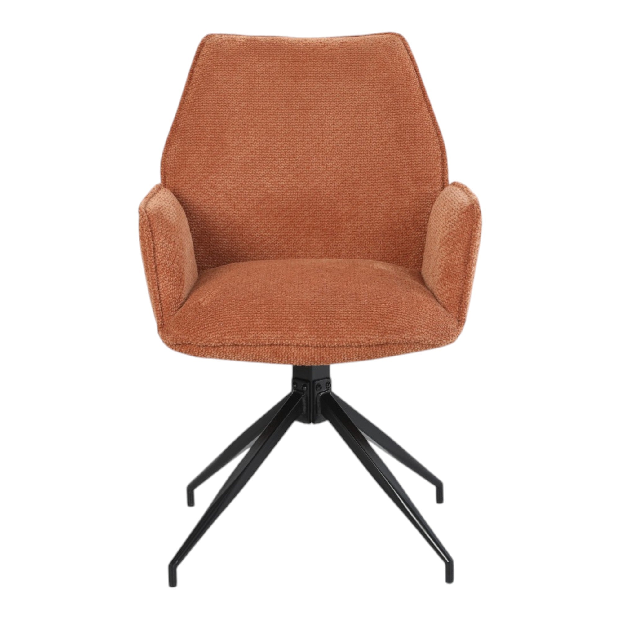2 chaises avec accoudoirs pivotantes tissu orange - FITOUS II