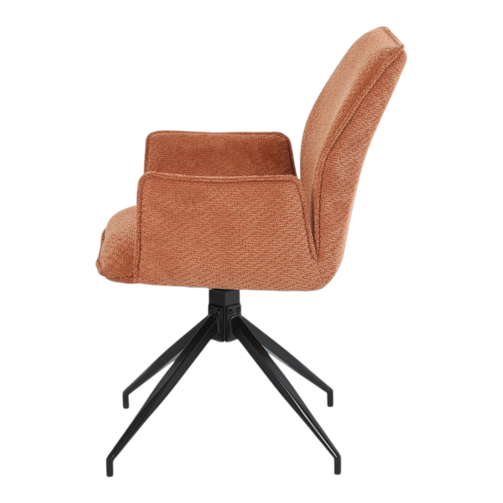 Lot de 2 chaises avec accoudoirs pivotantes tissu orange - FITOUS II