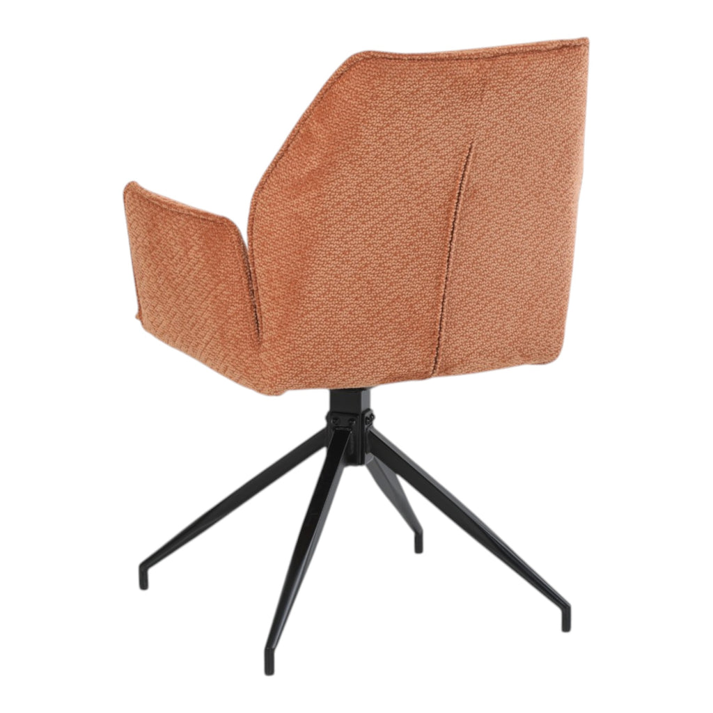 Lot de 2 chaises avec accoudoirs pivotantes tissu orange - FITOUS II