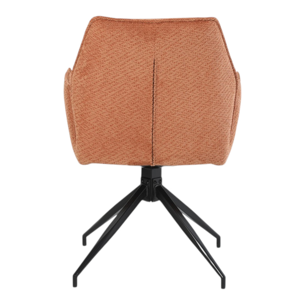 Lot de 2 chaises avec accoudoirs pivotantes tissu orange - FITOUS II