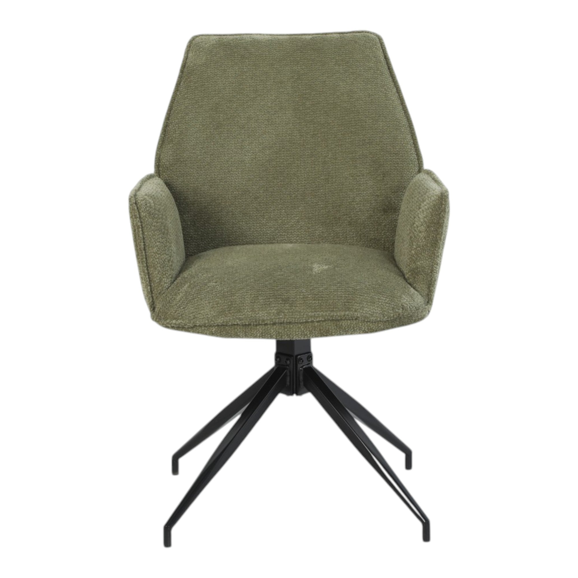 2 chaises avec accoudoirs pivotantes tissu vert - FITOUS II