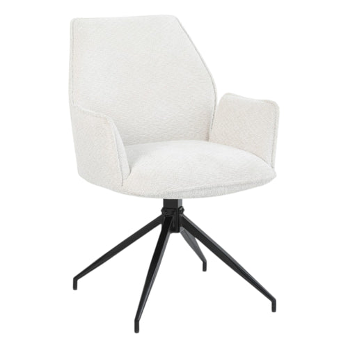 2 chaises avec accoudoirs pivotantes tissu beige - FITOUS II