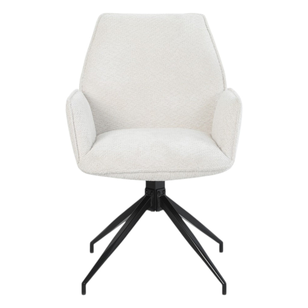 2 chaises avec accoudoirs pivotantes tissu beige - FITOUS II
