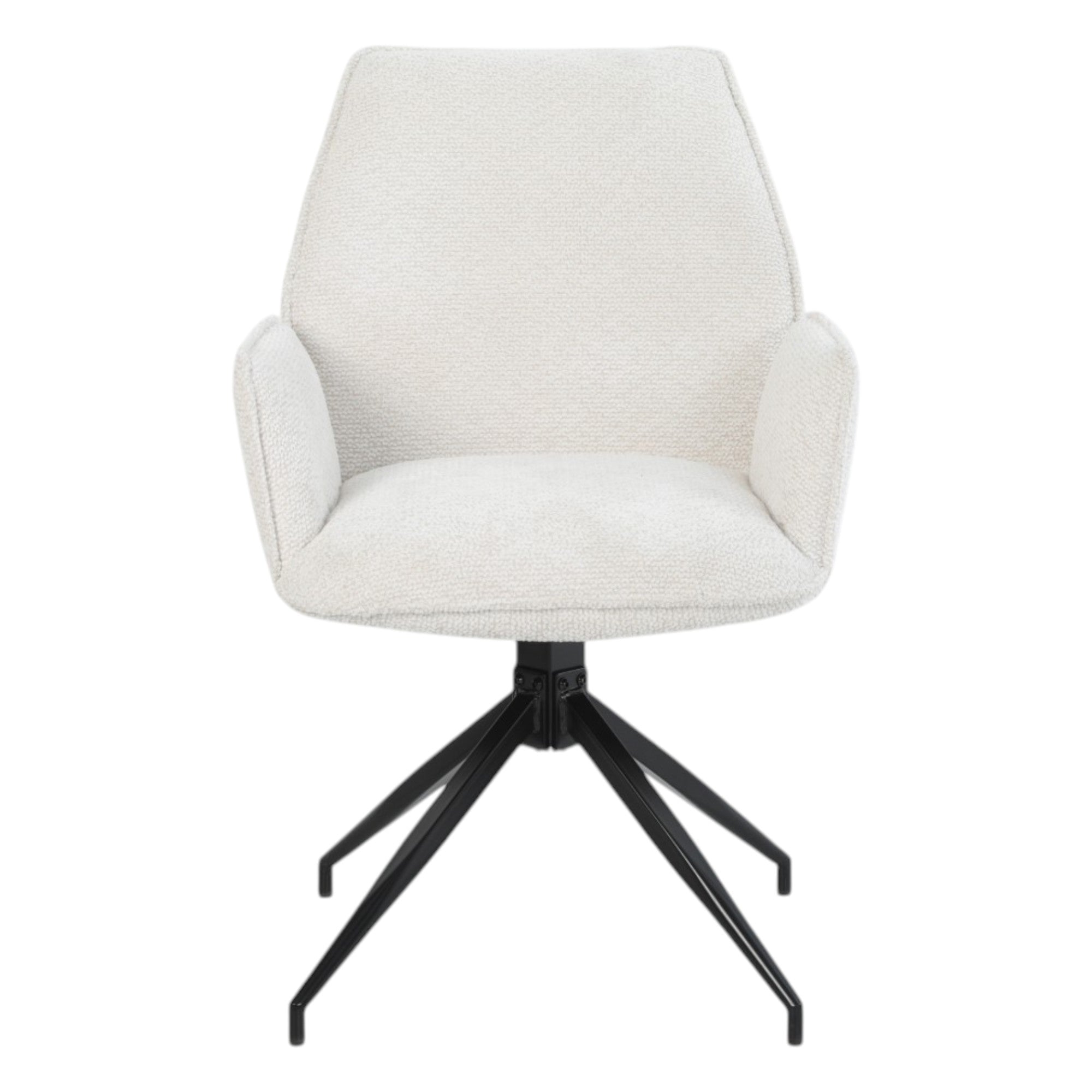 2 chaises avec accoudoirs pivotantes tissu beige - FITOUS II