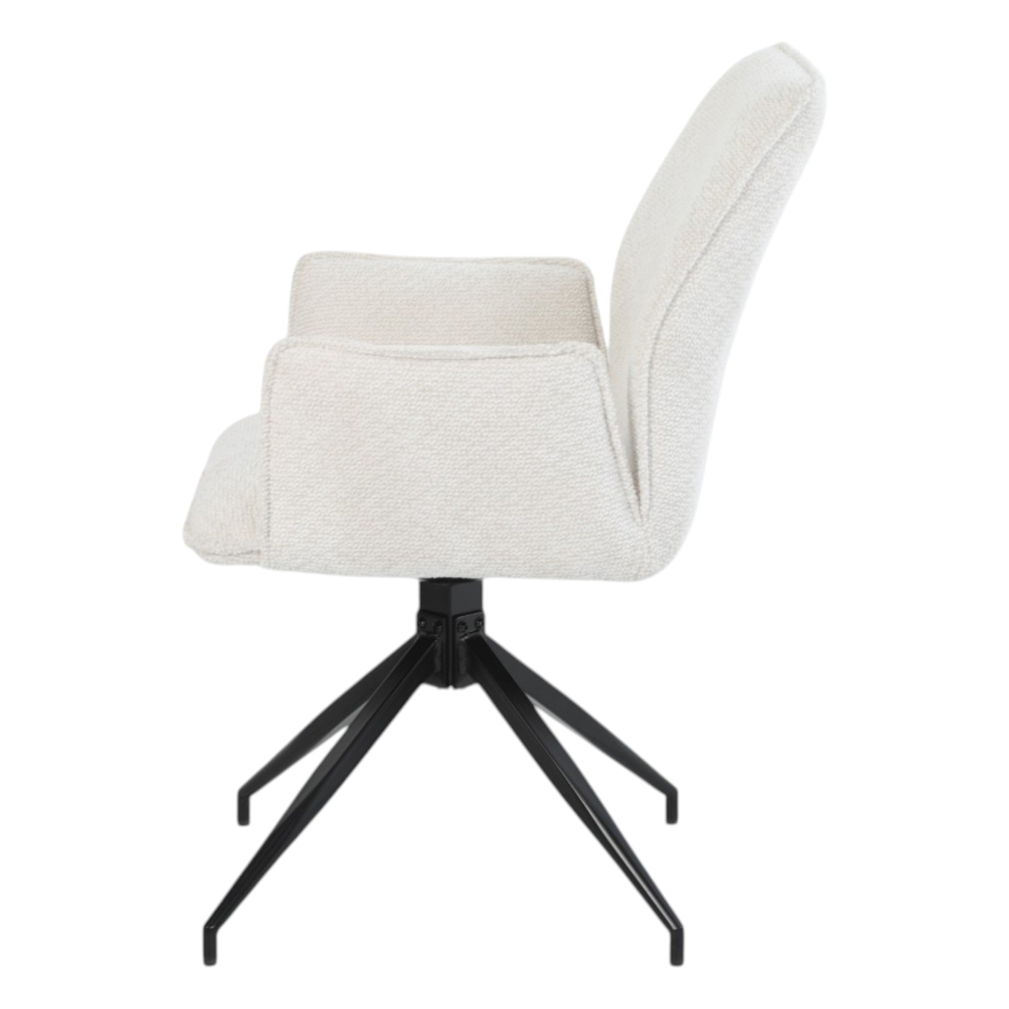 2 chaises avec accoudoirs pivotantes tissu beige - FITOUS II
