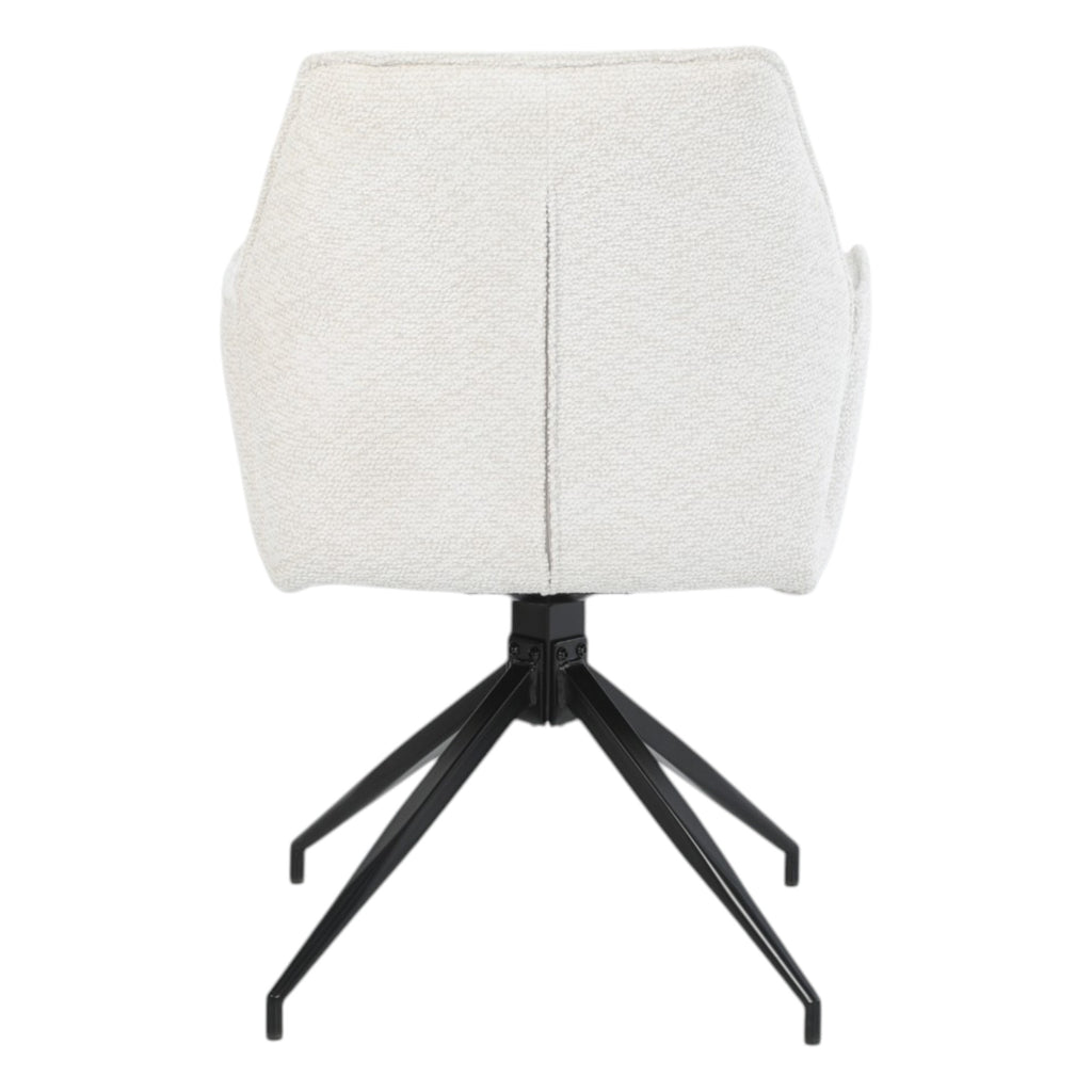 2 chaises avec accoudoirs pivotantes tissu beige - FITOUS II