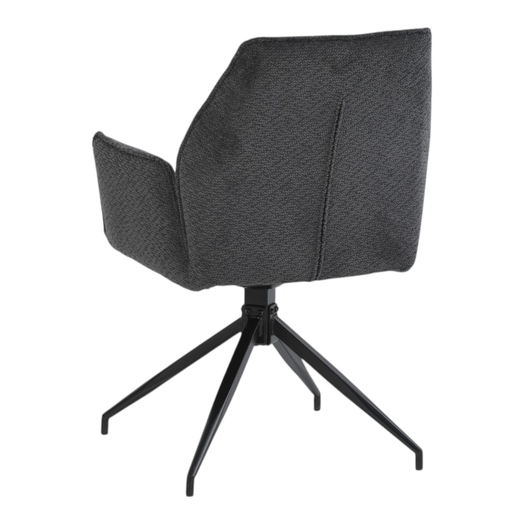 Lot de 2 chaises avec accoudoirs pivotantes tissu noir - FITOUS II