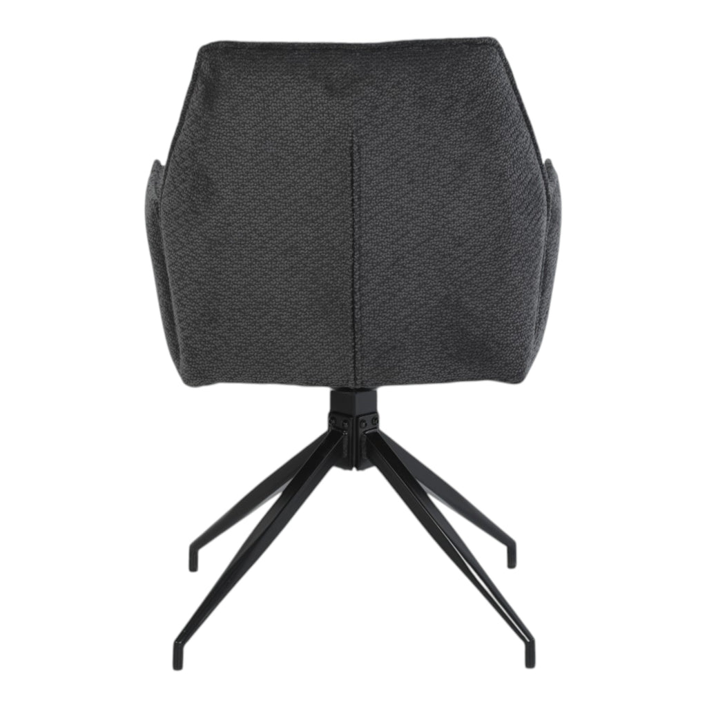Lot de 2 chaises avec accoudoirs pivotantes tissu noir - FITOUS II