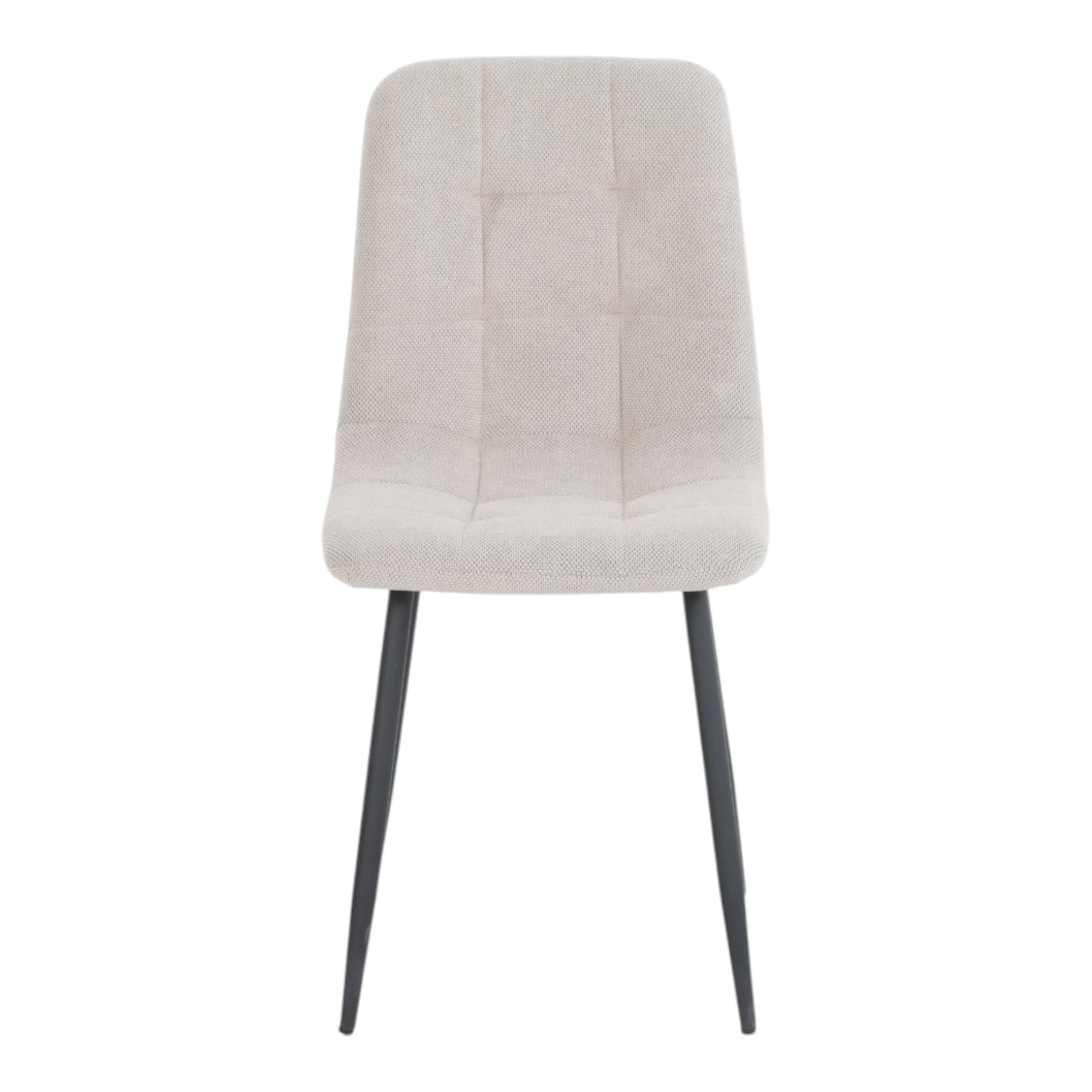 4 chaises tissu beige pieds métal noir - CLEO