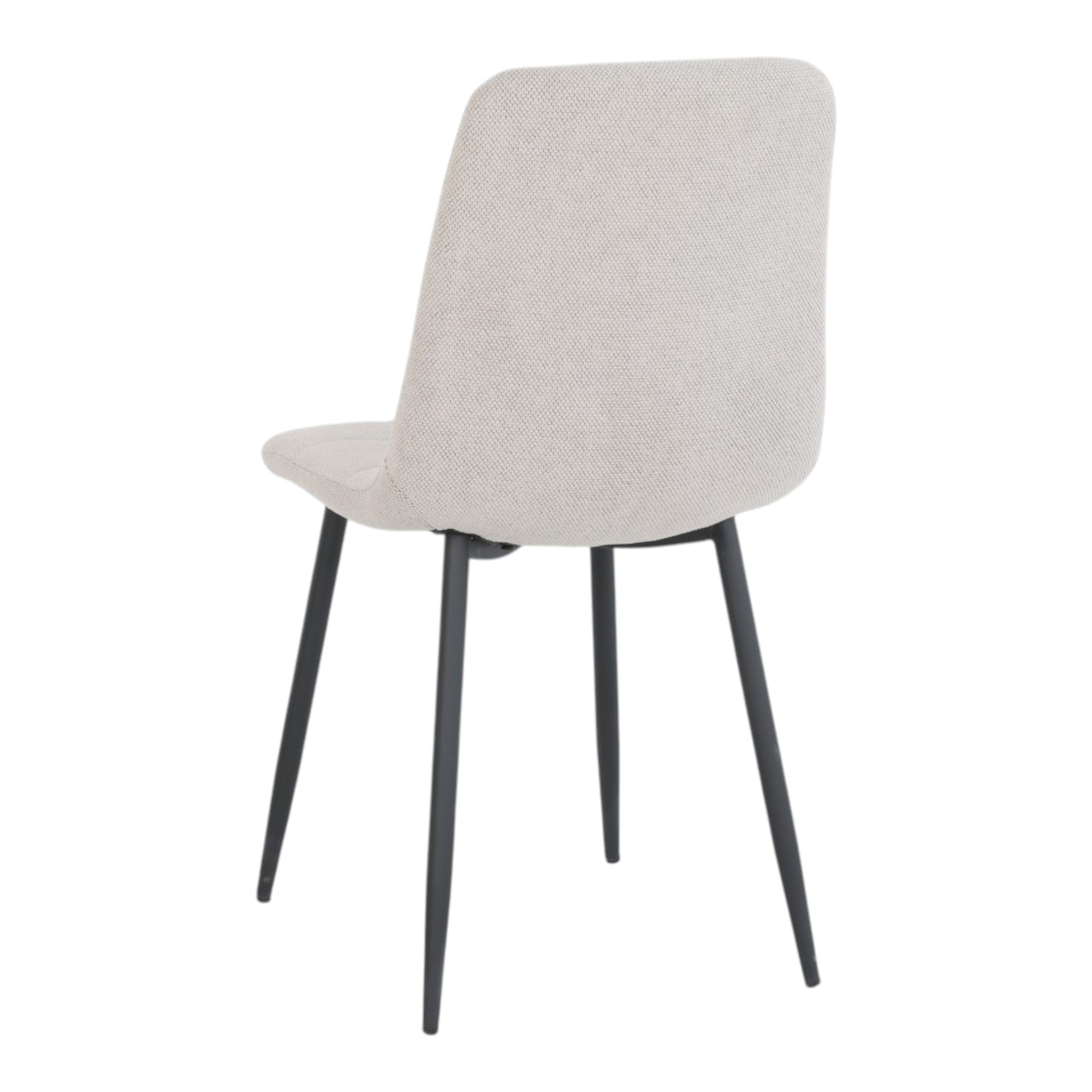 4 chaises tissu beige pieds métal noir - CLEO
