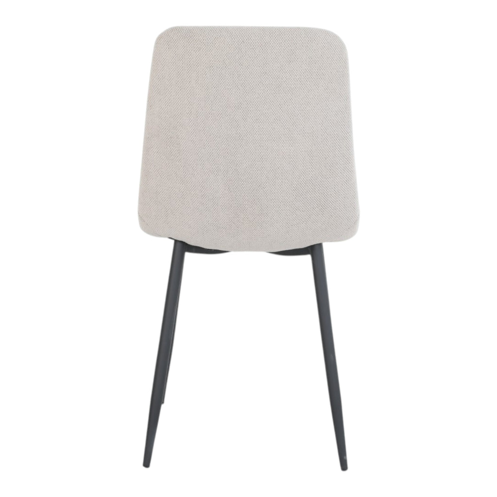 4 chaises tissu beige pieds métal noir - CLEO