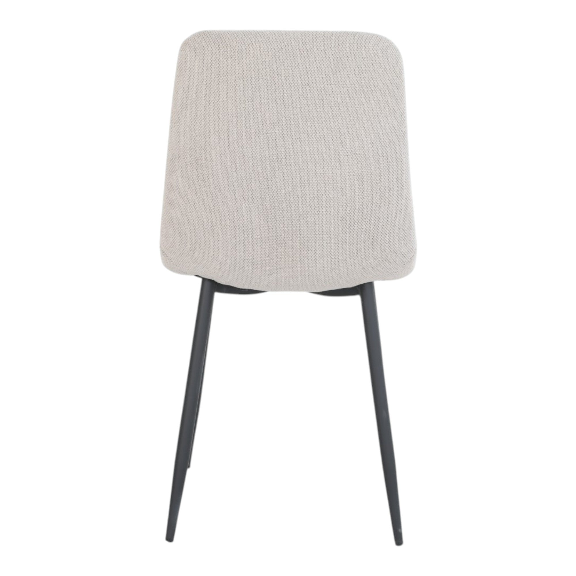 4 chaises tissu beige pieds métal noir - CLEO