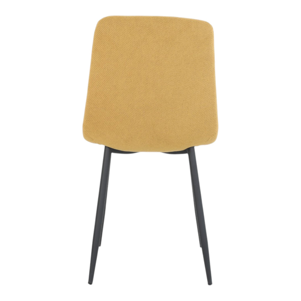 4 chaises tissu jaune pieds métal noir - CLEO