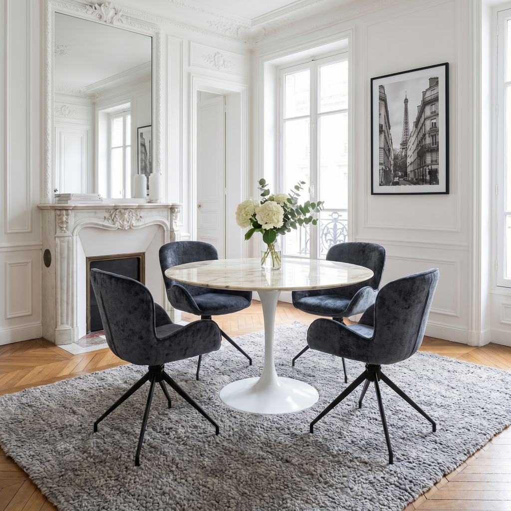 2 chaises pivotantes tissu bleu - ASYAR