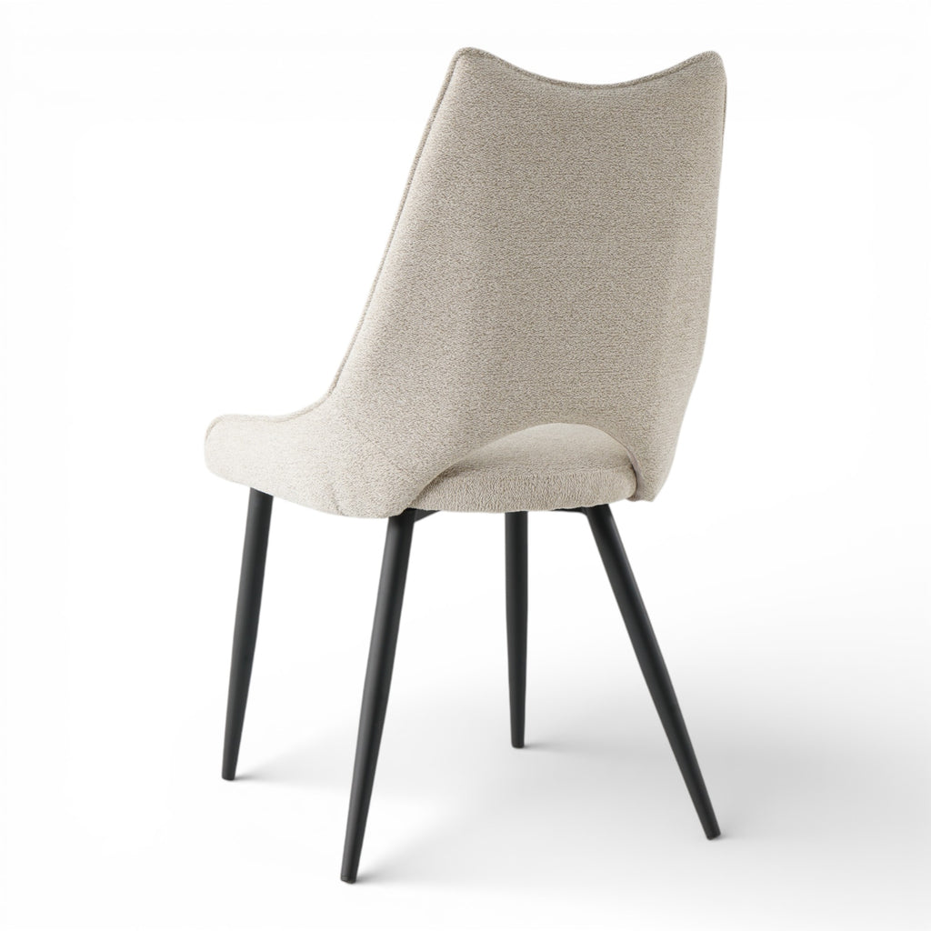 4 chaises tissu beige pieds métal - MAEL