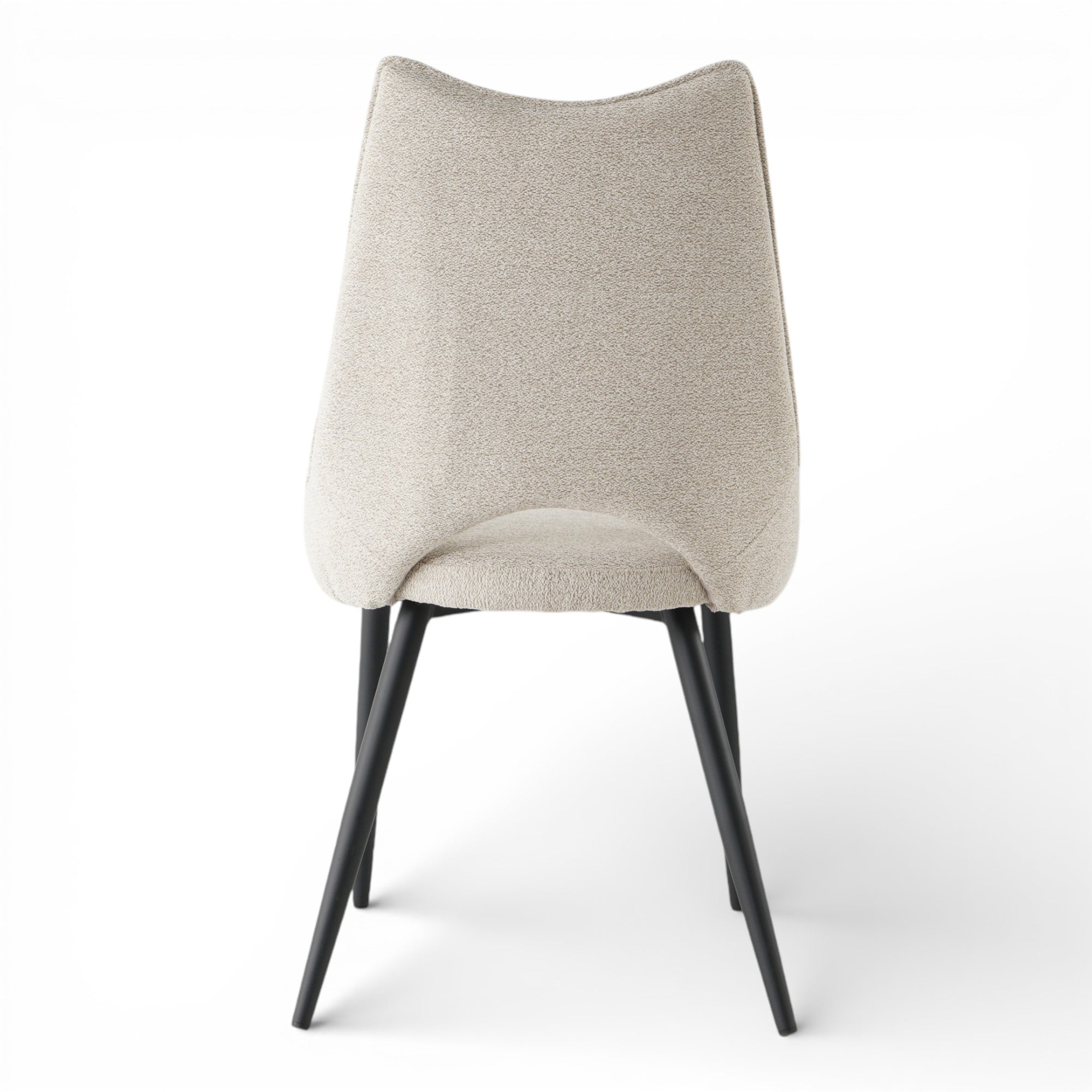 4 chaises tissu beige pieds métal - MAEL