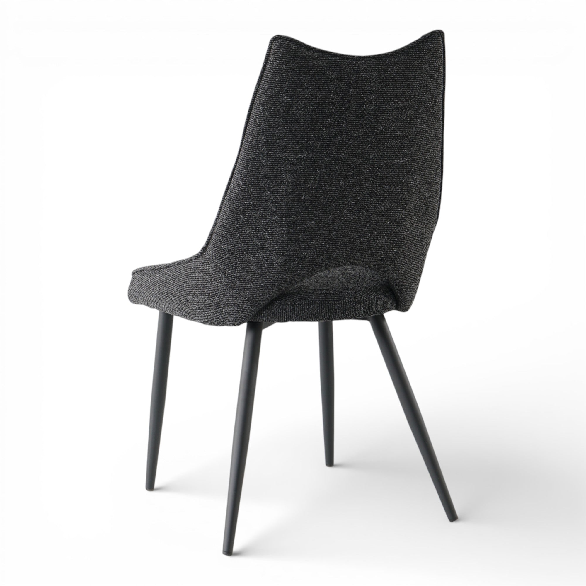 4 chaises tissu NOIR pieds métal - MAEL