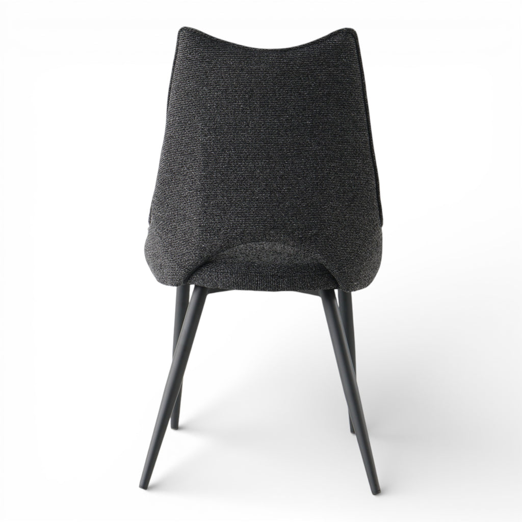 4 chaises tissu NOIR pieds métal - MAEL