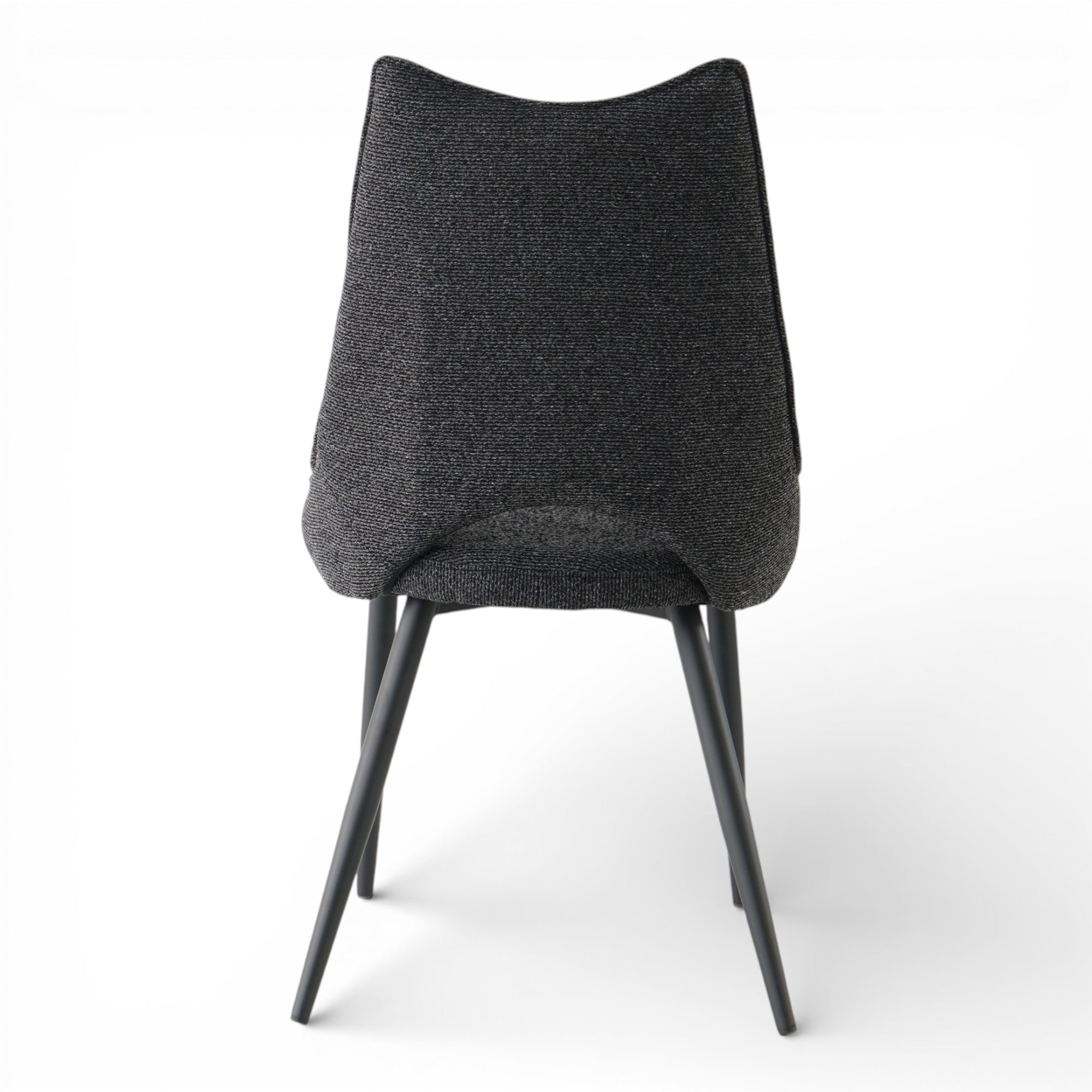4 chaises tissu NOIR pieds métal - MAEL