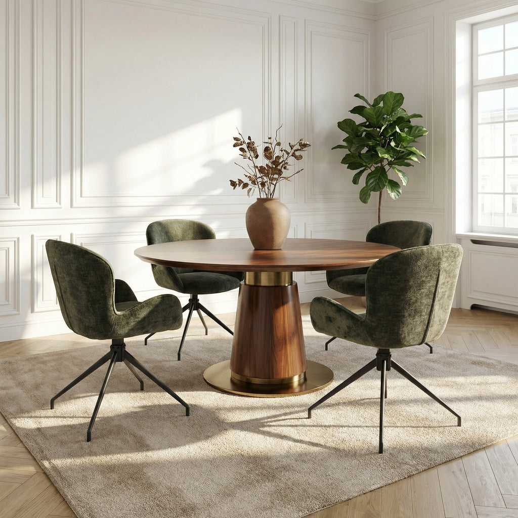 2 chaises pivotantes tissu vert - ASYAR