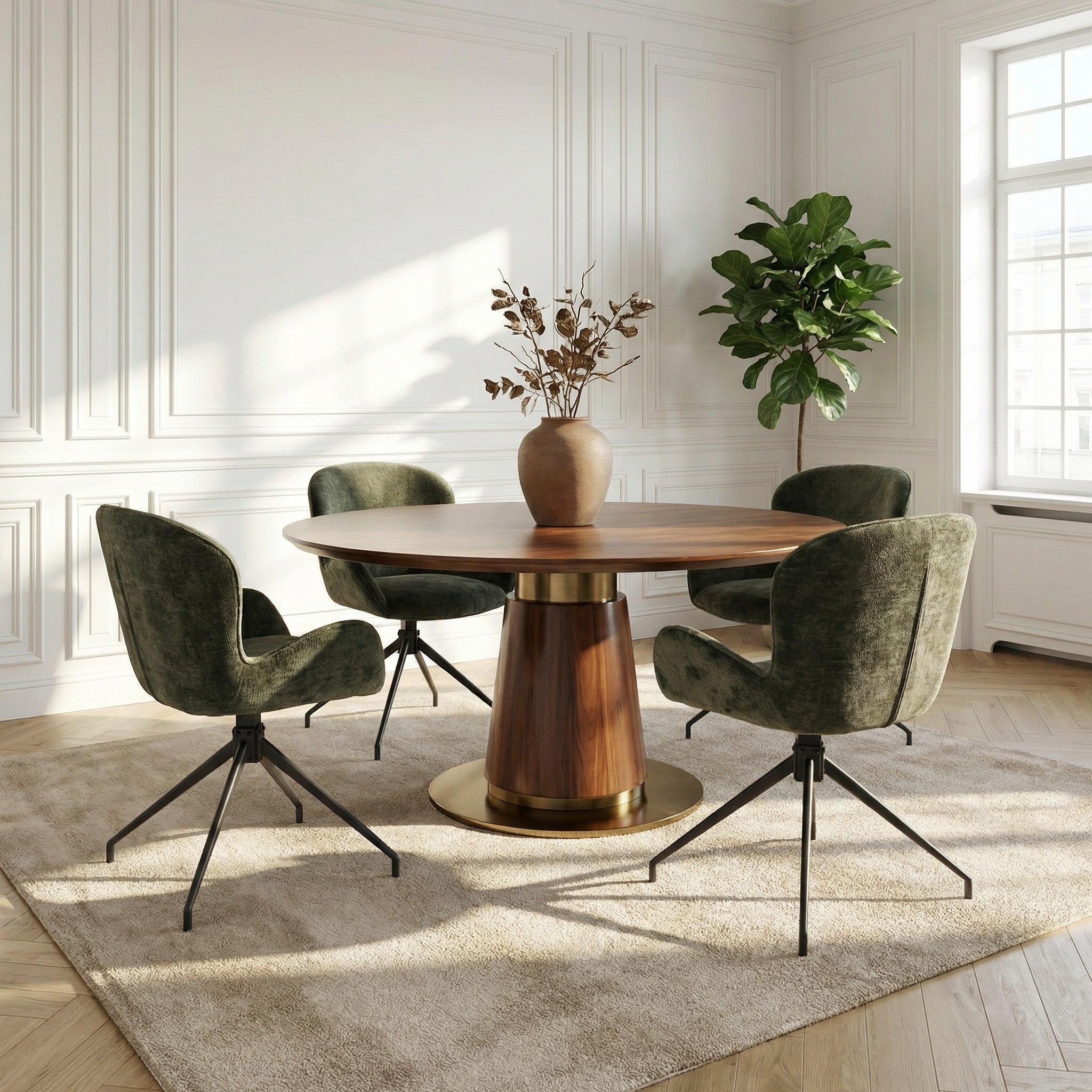 2 chaises pivotantes tissu vert - ASYAR