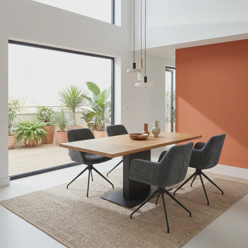 2 chaises avec accoudoirs pivotantes tissu noir  - MORINI