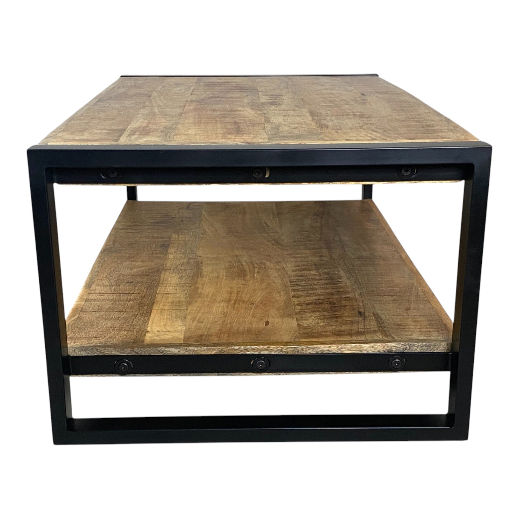 Table basse rectangulaire bois massif pieds métal - BUBON